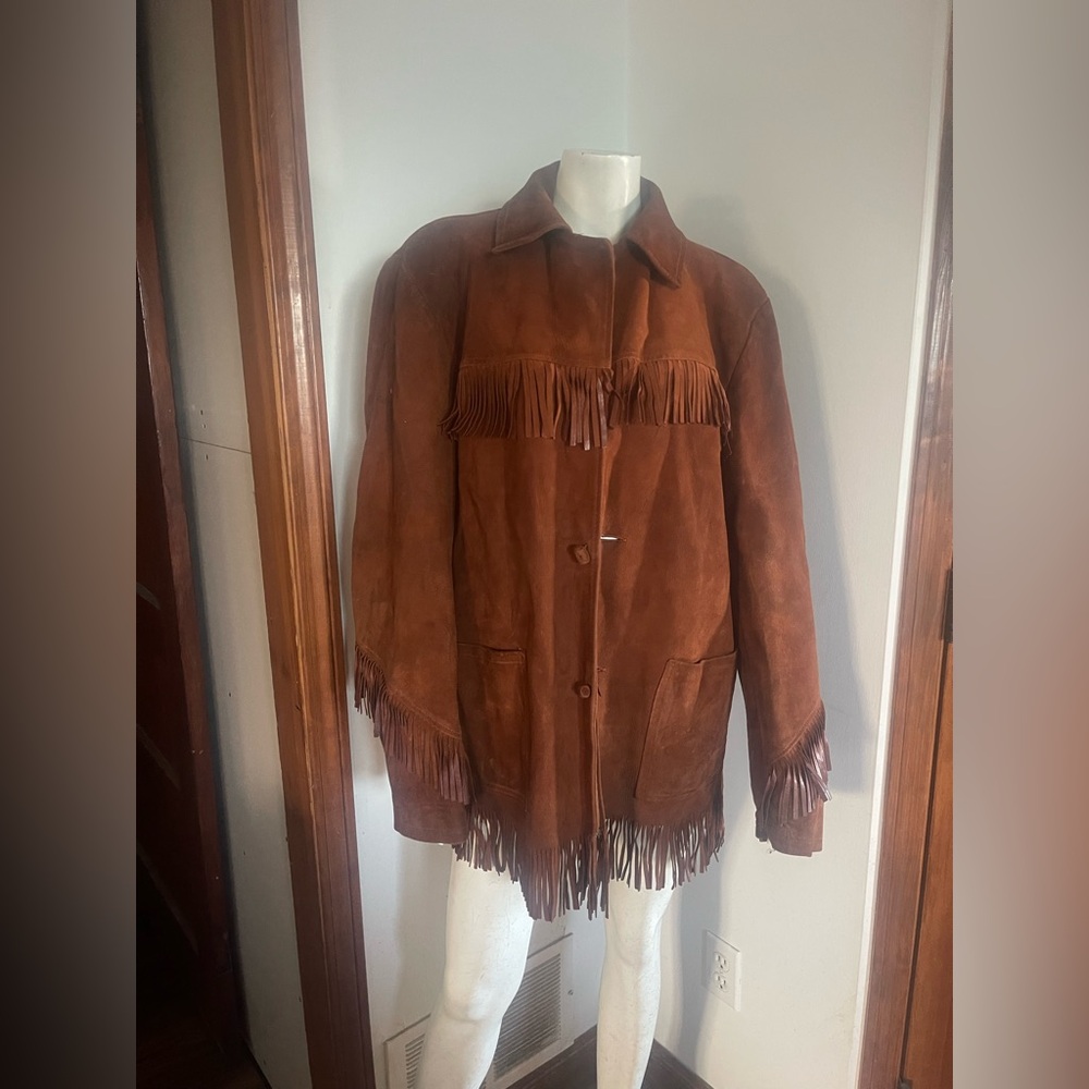 Cowboy / Vintage Fringed Suede Jacket - Rustic Brown